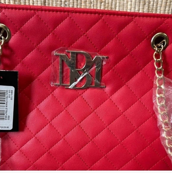 Badgley Mischka Red Quilted Tote - Picture 5 of 5